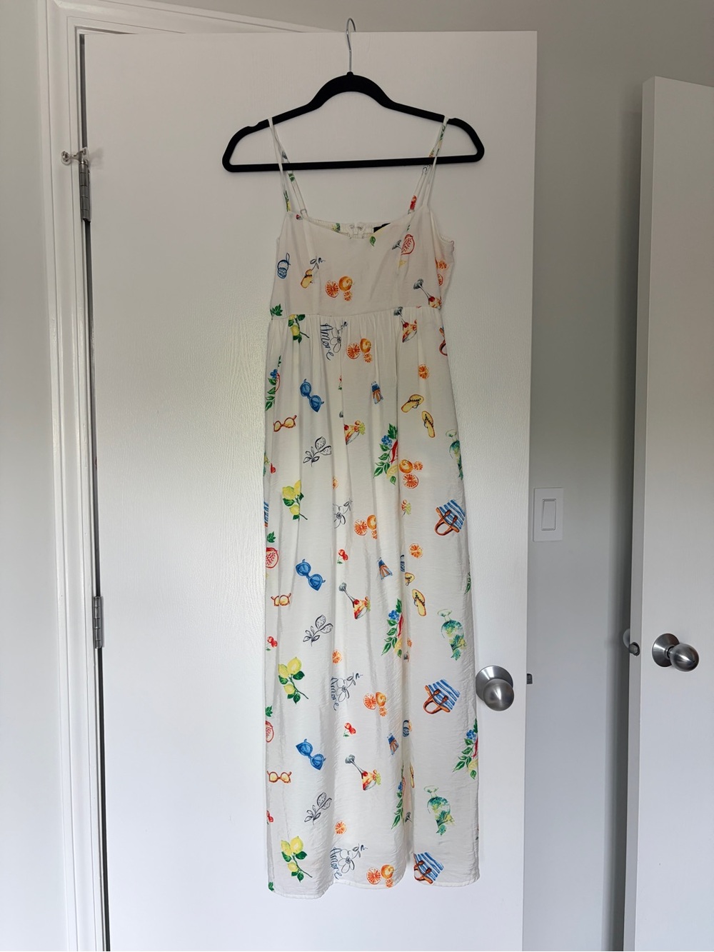 Rachel Zoe White Sundress with Colorful Italian Print Sz 4